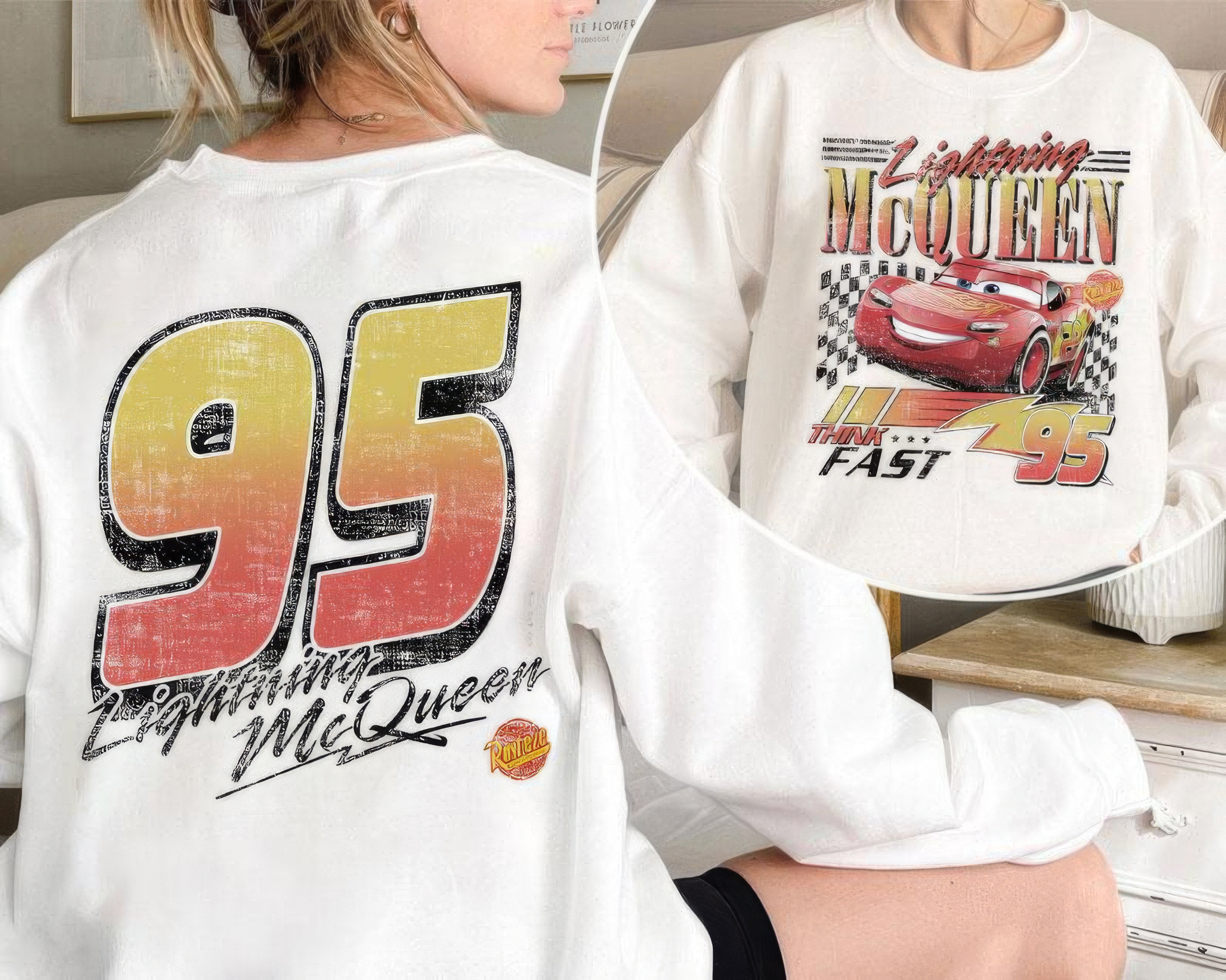 Vintage Lighting McQueen Cars Movie T-Shirt,Crewneck,Hoodie,TS-C-586