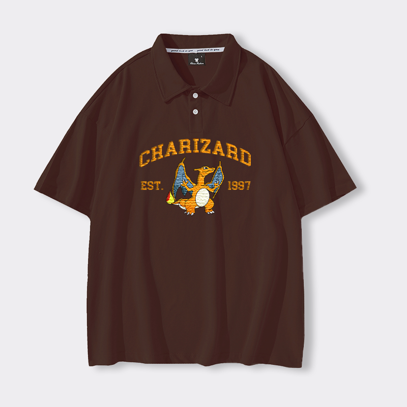 Charizard Adorable Anime-Themed Embroidered T-Shirt,Crewneck,Hoodie-Trendy Versatile and a Thoughtful Gift for Friends,H-C-714