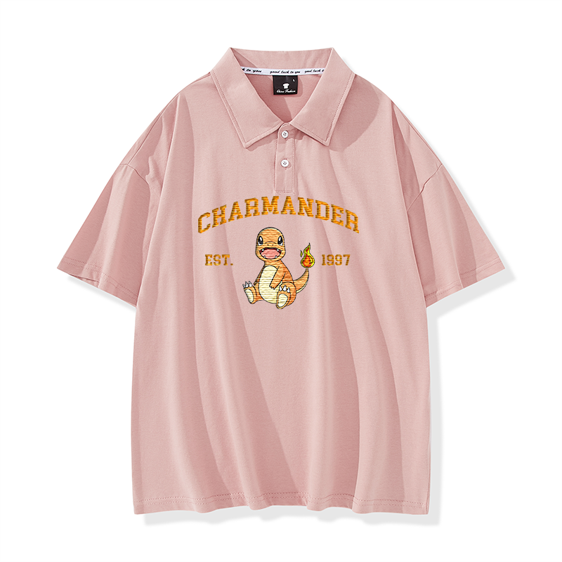 Charmander Adorable Anime-Themed Embroidered T-Shirt,Crewneck,Hoodie-Trendy Versatile and a Thoughtful Gift for Friends,H-C-715