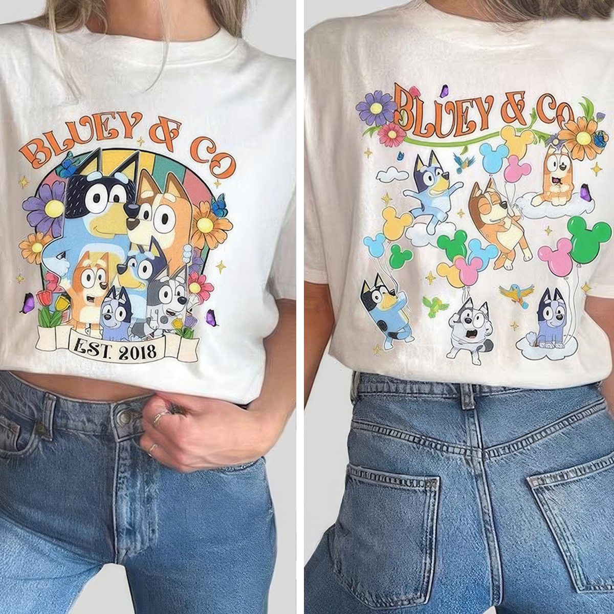 Bluey And Co Est 2018 Heeler Toddler Birthday Matching T-Shirt,Crewneck,Hoodie,TS-C-548