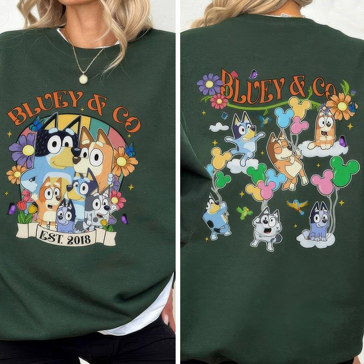 Bluey And Co Est 2018 Heeler Toddler Birthday Matching T-Shirt,Crewneck,Hoodie,TS-C-548