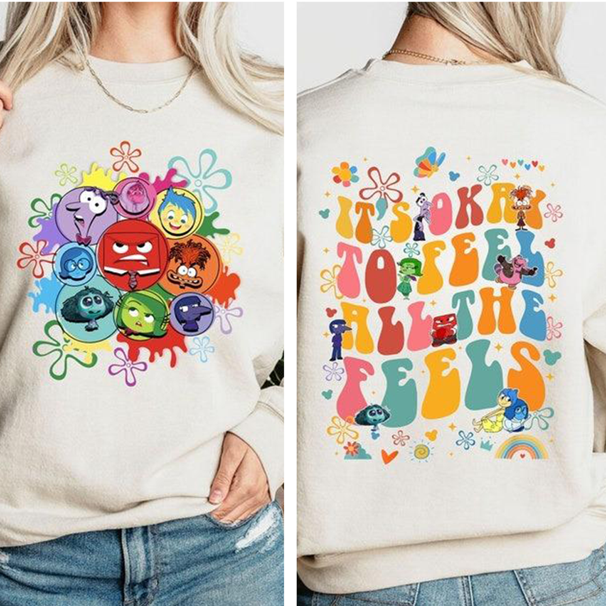 It's Okay To Feel All The Feels 2 Slides Mental Health Awareness Emotions T-Shirt,Crewneck,Hoodie,TS-C-588