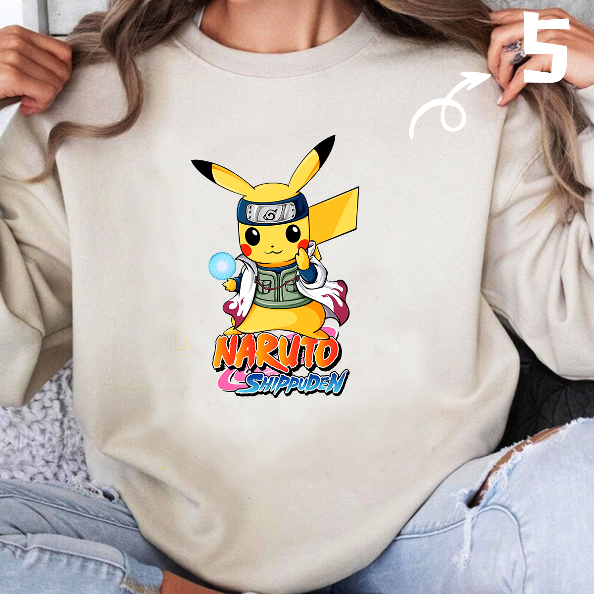 Naruto Shippuden Collaboration Cool Pikachu Unisex T-Shirt,Crewneck,Hoodie,H-C-778