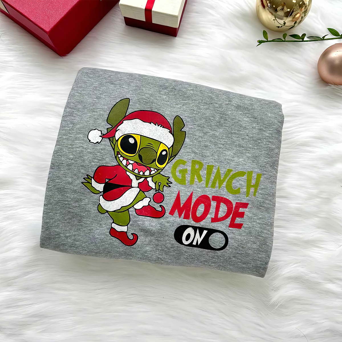 Stitch Christmas Mode On T-Shirt,Crewneck,Hoodie,TS-C-398