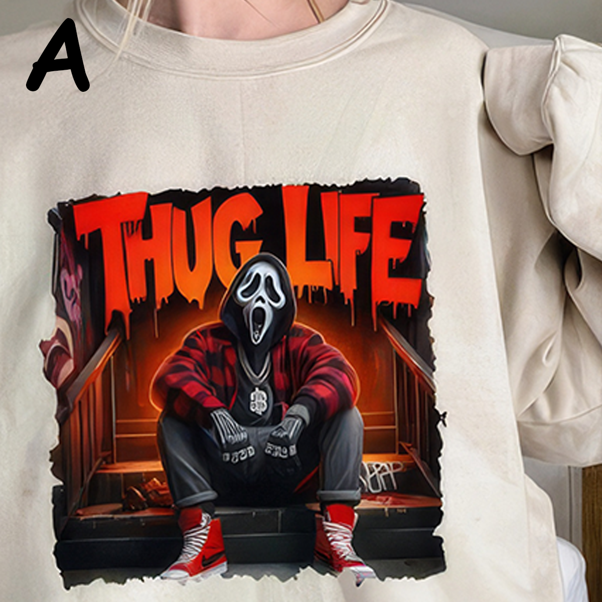 THUG LIFE Halloween Horror Characters T-shirt,Crewneck,Hoodie,TS-C-094