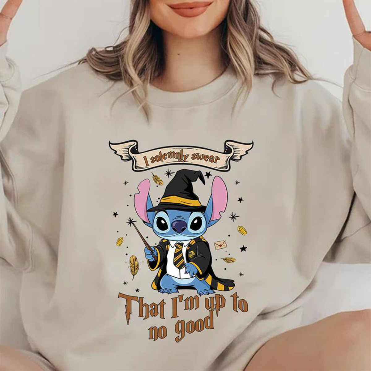 Magical Stitch That I'm Up To No Good Hogwarts Hp T-Shirt,Crewneck,Hoodie,TS-C-658