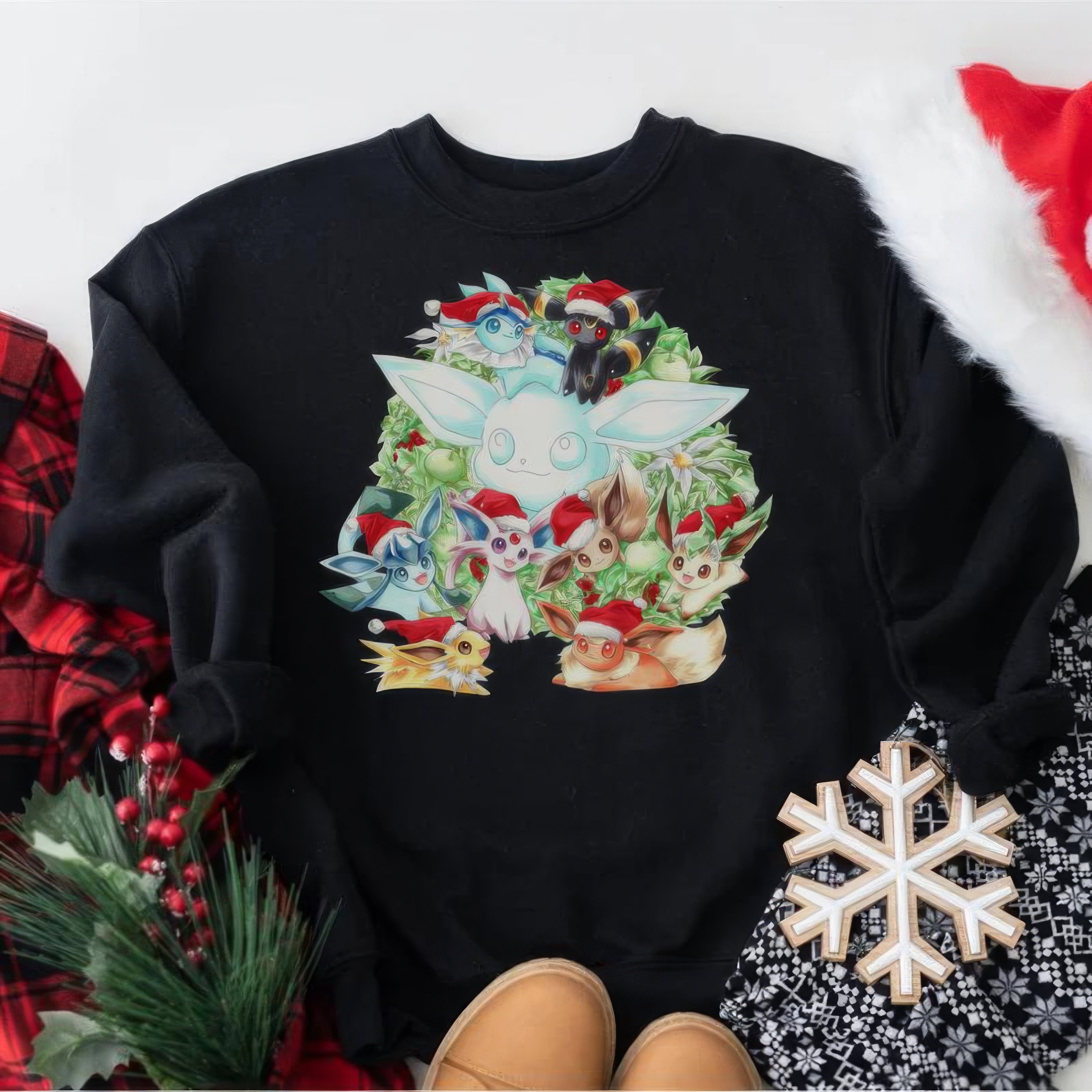 Eevee EvolutiOns Christmas Vintage Unisex T-Shirt,Crewneck,Hoodie For Gift,H-C-1038