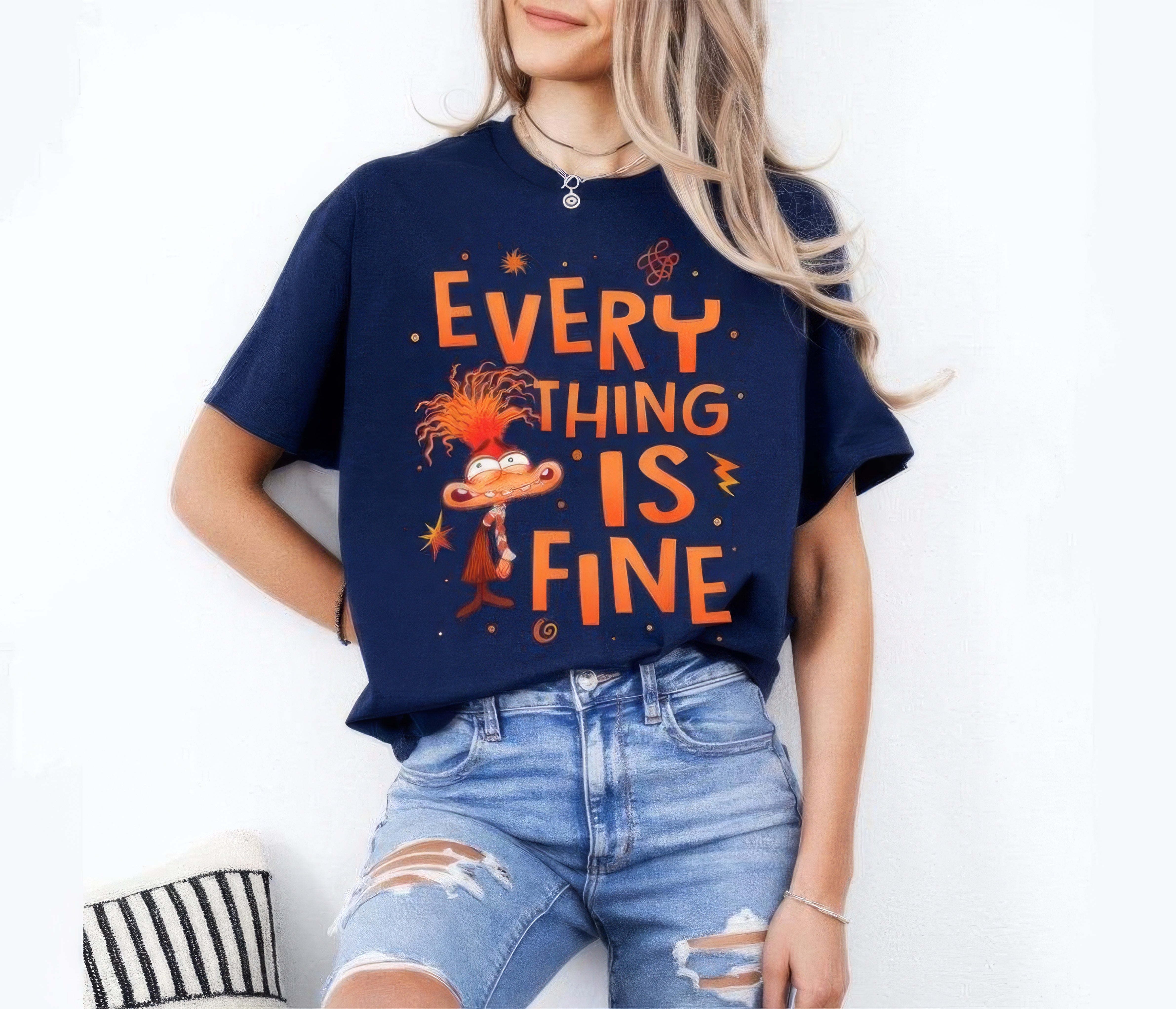 Everything ls Fine Anxiety Inside Out 2 Emotions T-Shirt,Crewneck,Hoodie,TS-C-611