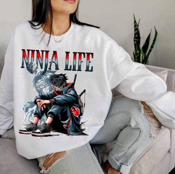 Uchjhaa SSasukeee Njnjaa Life Narut0 Anjme Thug Life T-Shirt,Crewneck,Hoodie,H-C-819