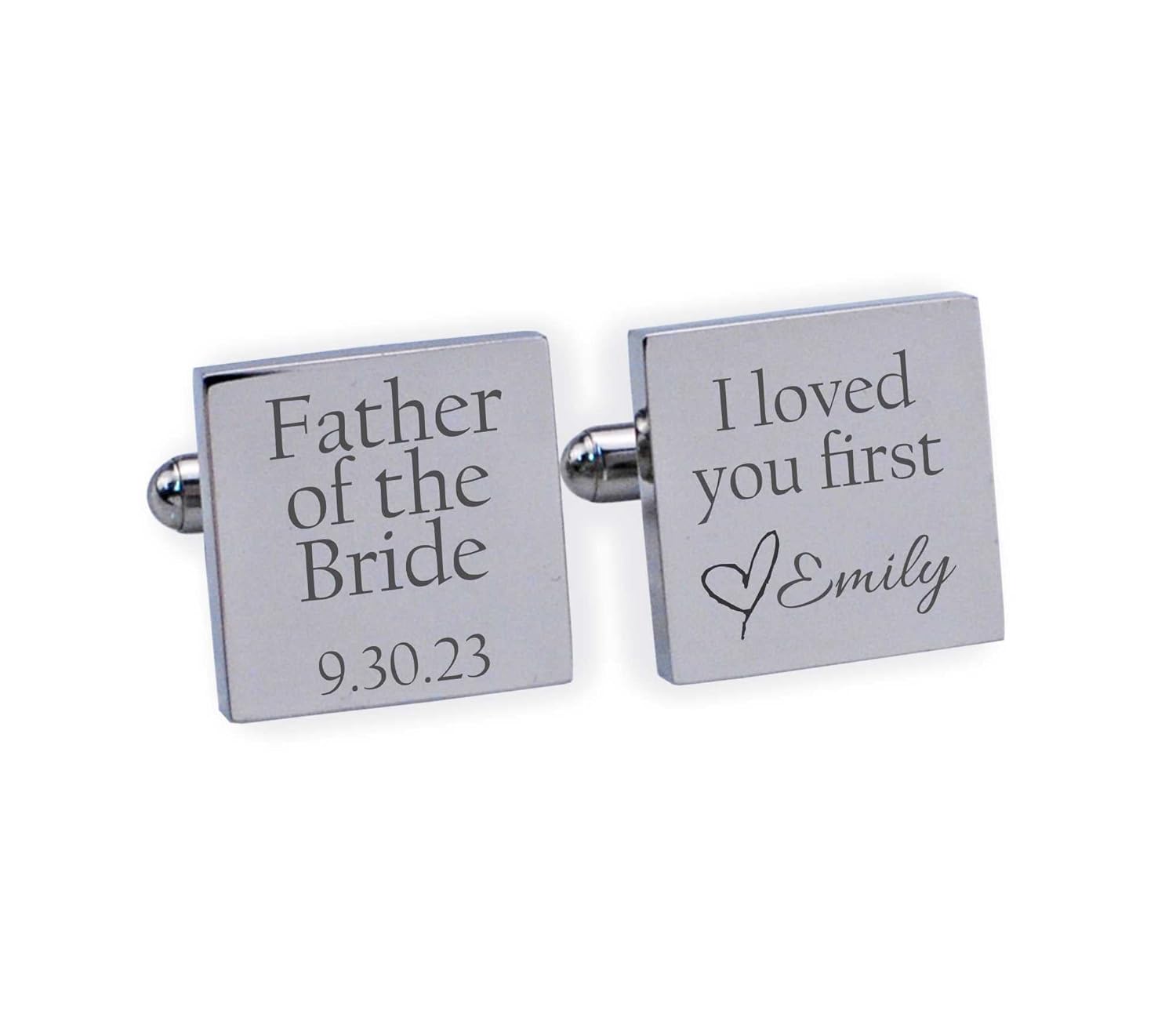 Father Of The Bride Cufflinks,I Loved You First Personalized Cufflinks For Wedding,J-A-298