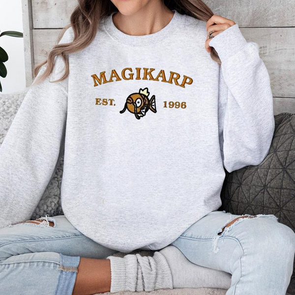 Magikarp Anime Characters Embroidered Unisex T-Shirt,Crewneck,Hoodie For Gift,H-C-948