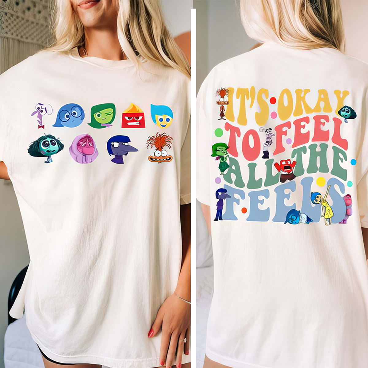 It's Okay To Feel All The Feels Emotional Support Two-Sided T-Shirt,Crewneck,Hoodie,TS-C-640