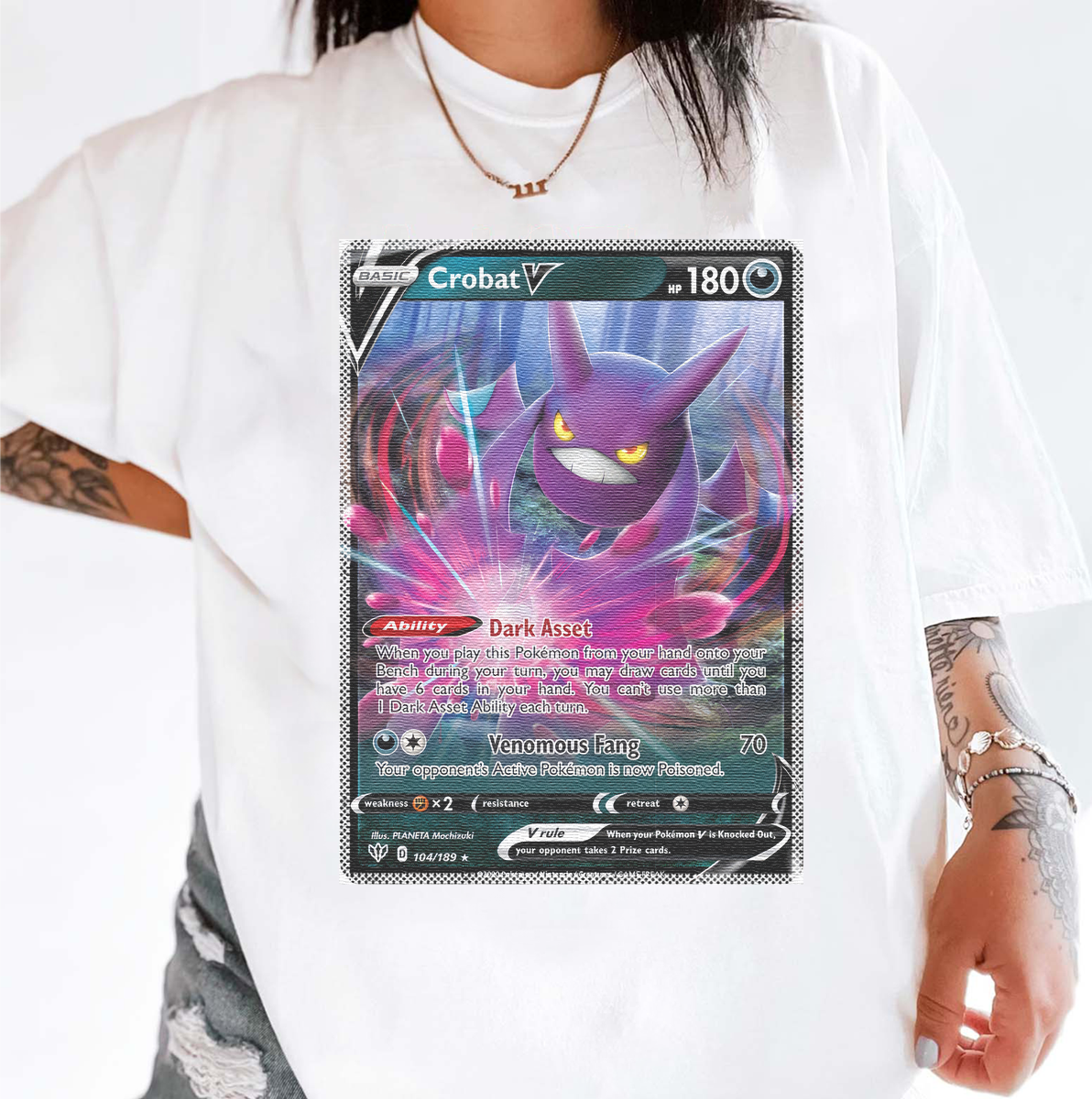 Personalized Pokémon Fabric Trading Card D2 Patch Suture Unisex T-Shirt,Perfect Gift for Fans Friends,P-T-16