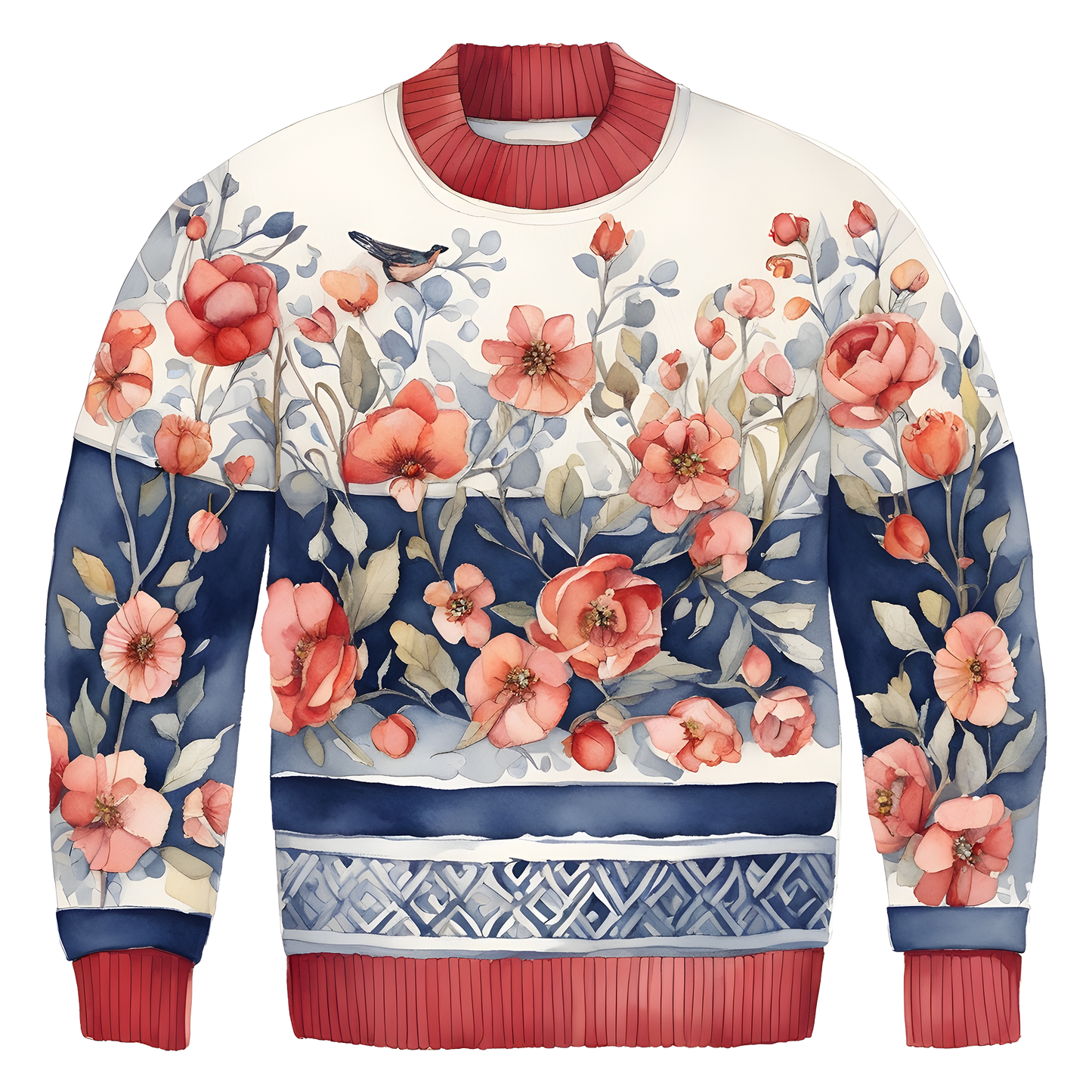 Charming Floral Ugly Christmas Sweater,A Thoughtful Gift For Your Loved Ones This Winter,TS-C-683