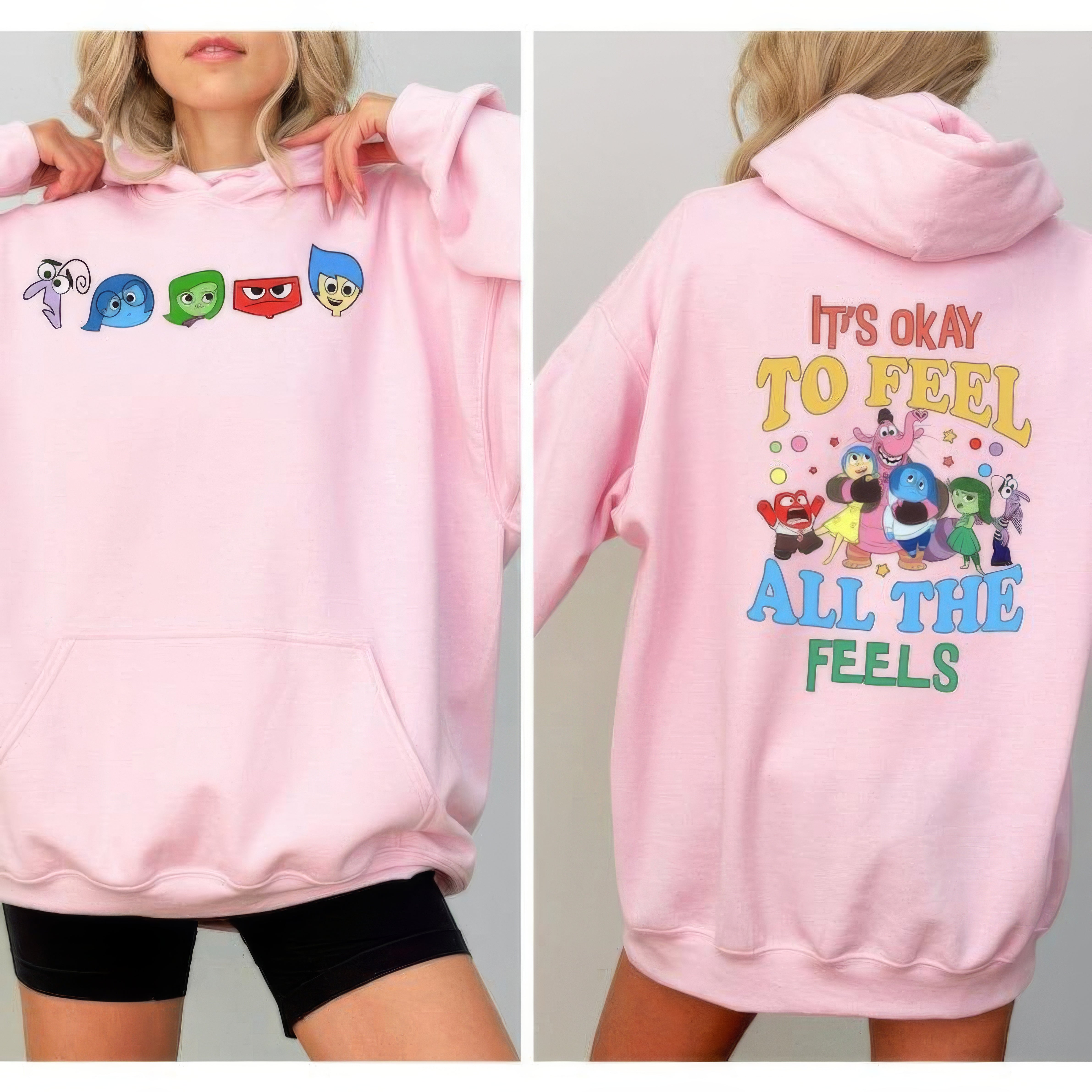 Inside Out 2 Friends 2 Sides lt's Okay To Feel All The Feels Emotional Support T-Shirt,Crewneck,Hoodie,TS-C-605