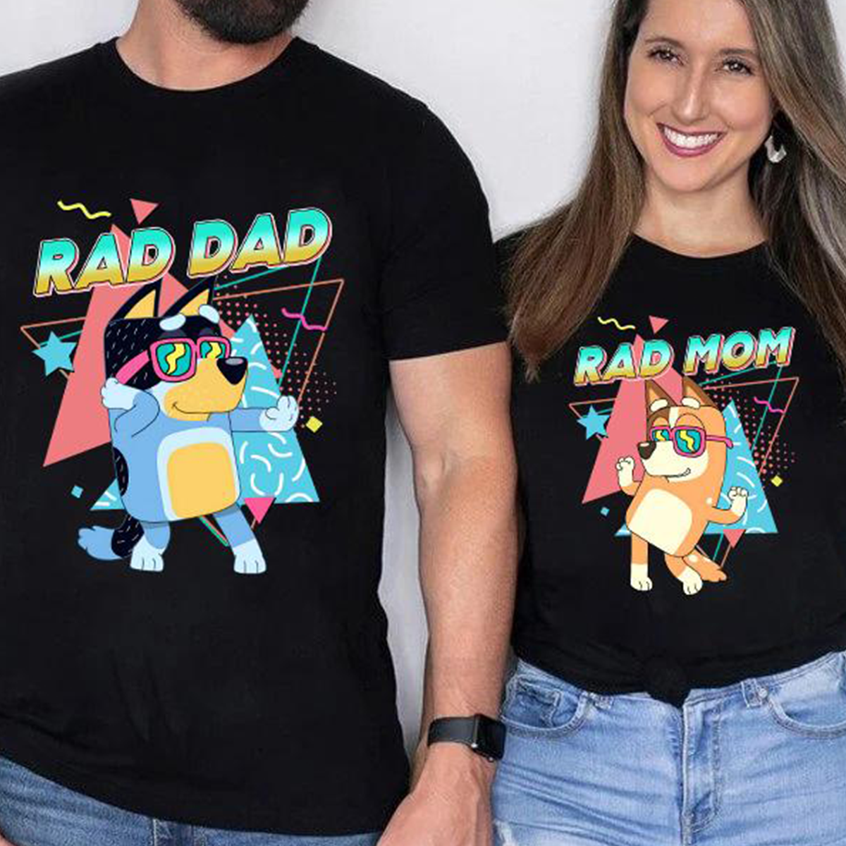 Bluey Rad Mom Dad Retro Couple Bluey T-Shirt,Crewneck,Hoodie,TS-C-525