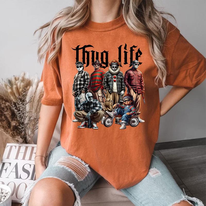 Halloween Thug Life Horror Characters Graphic T-Shirt,Crewneck,Hoodie,TS-C-285