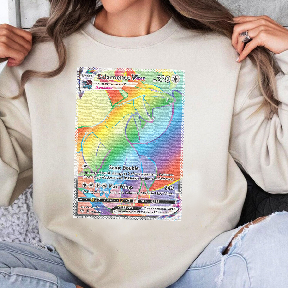 Personalized Fabric Trading Card D2 Patch Suture Unisex Crewneck,Perfect Gift for Fans Friends,P-C-17