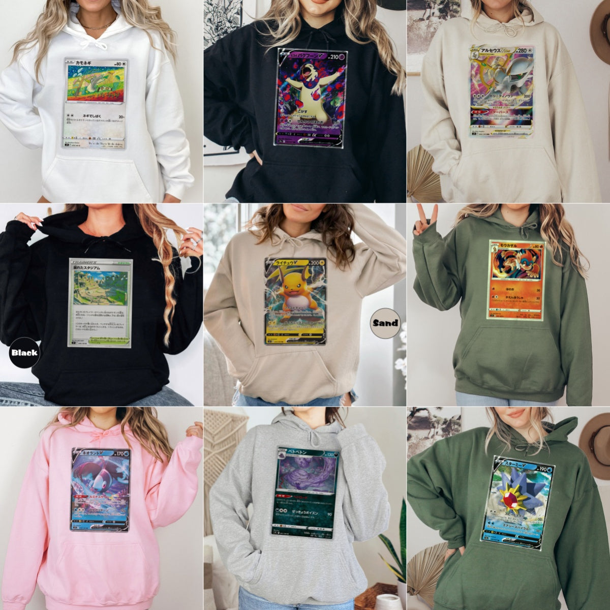 Personalized Pokémon Fabric Trading Card Y1 Patch Suture Unisex Hoodie,Perfect Gift for Fans Friends,P-H-03