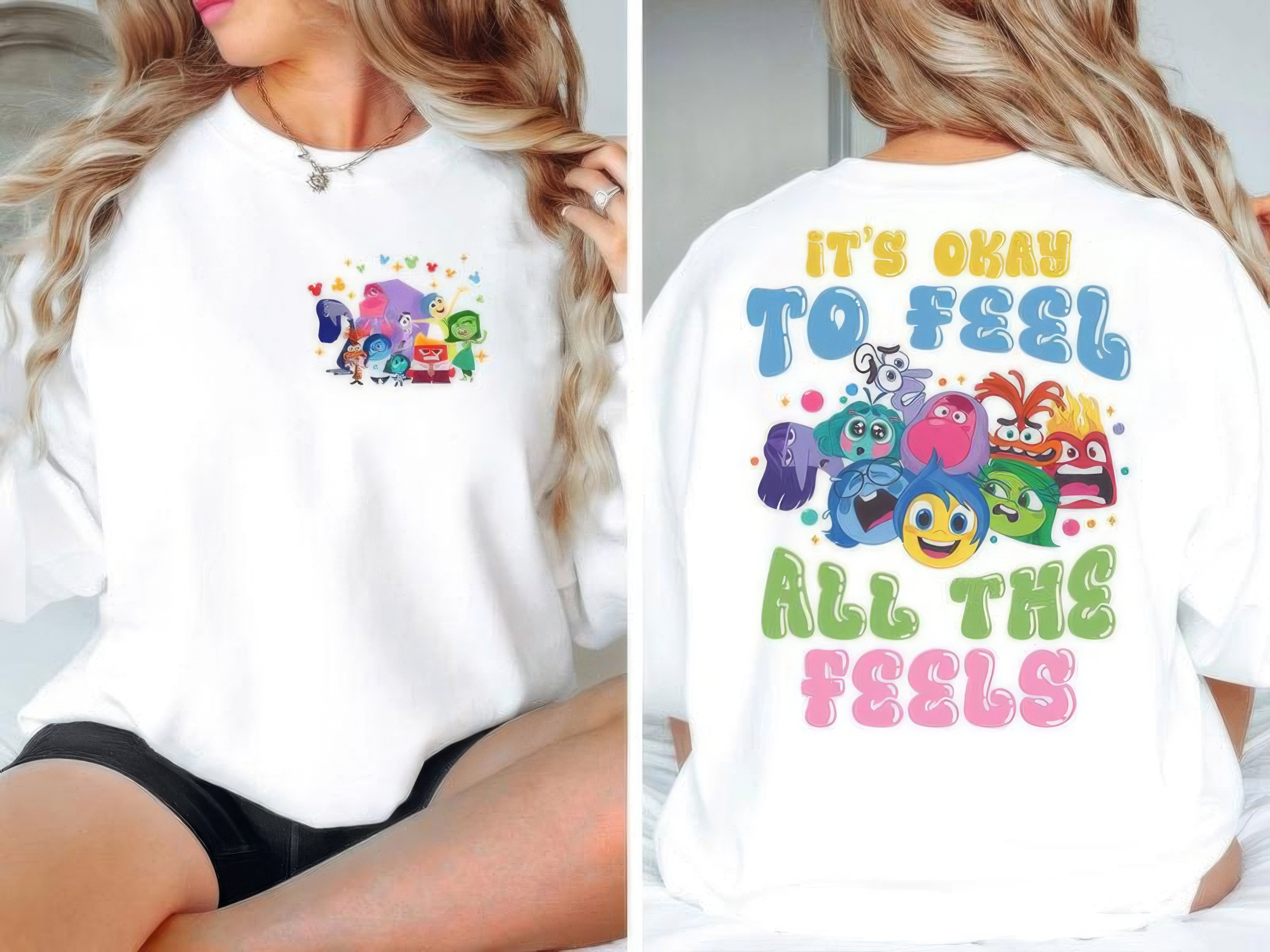 Two-sided Inside Out 2 lt's Okay To Fee All The Feels Emotions T-Shirt,Crewneck,Hoodie,TS-C-643