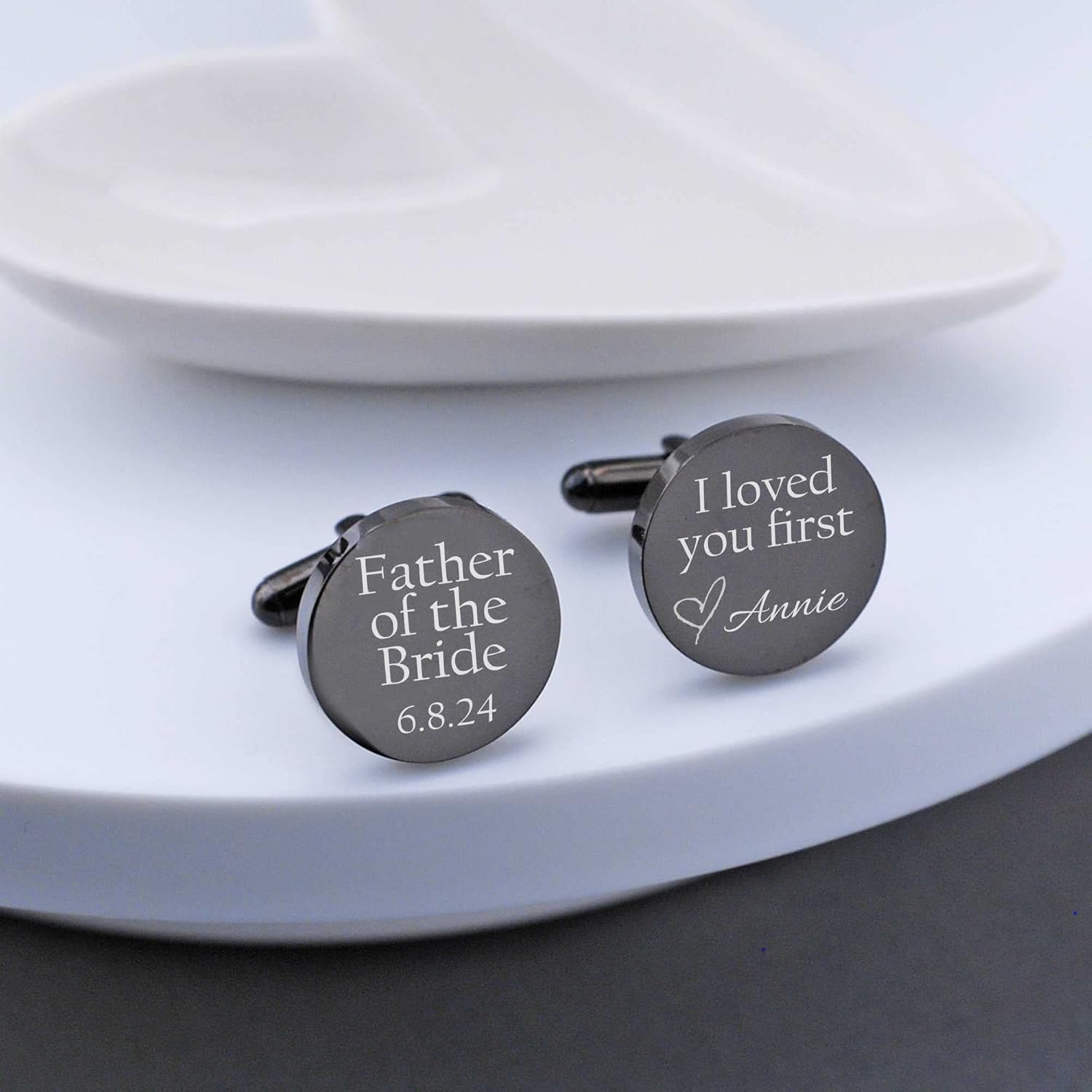 Father Of The Bride Cufflinks,I Loved You First Personalized Cufflinks For Wedding,J-A-298