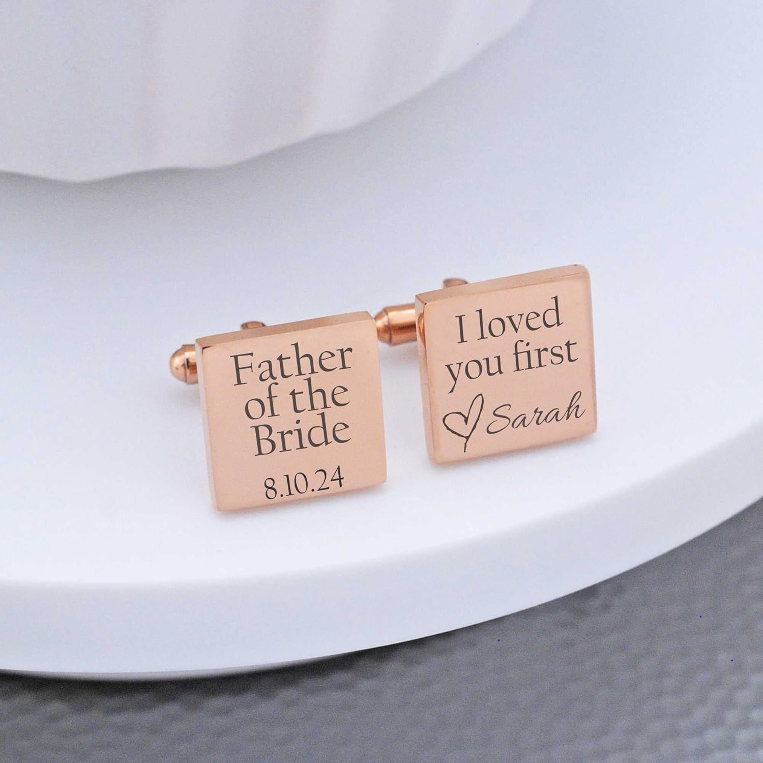 Father Of The Bride Cufflinks,I Loved You First Personalized Cufflinks For Wedding,J-A-298