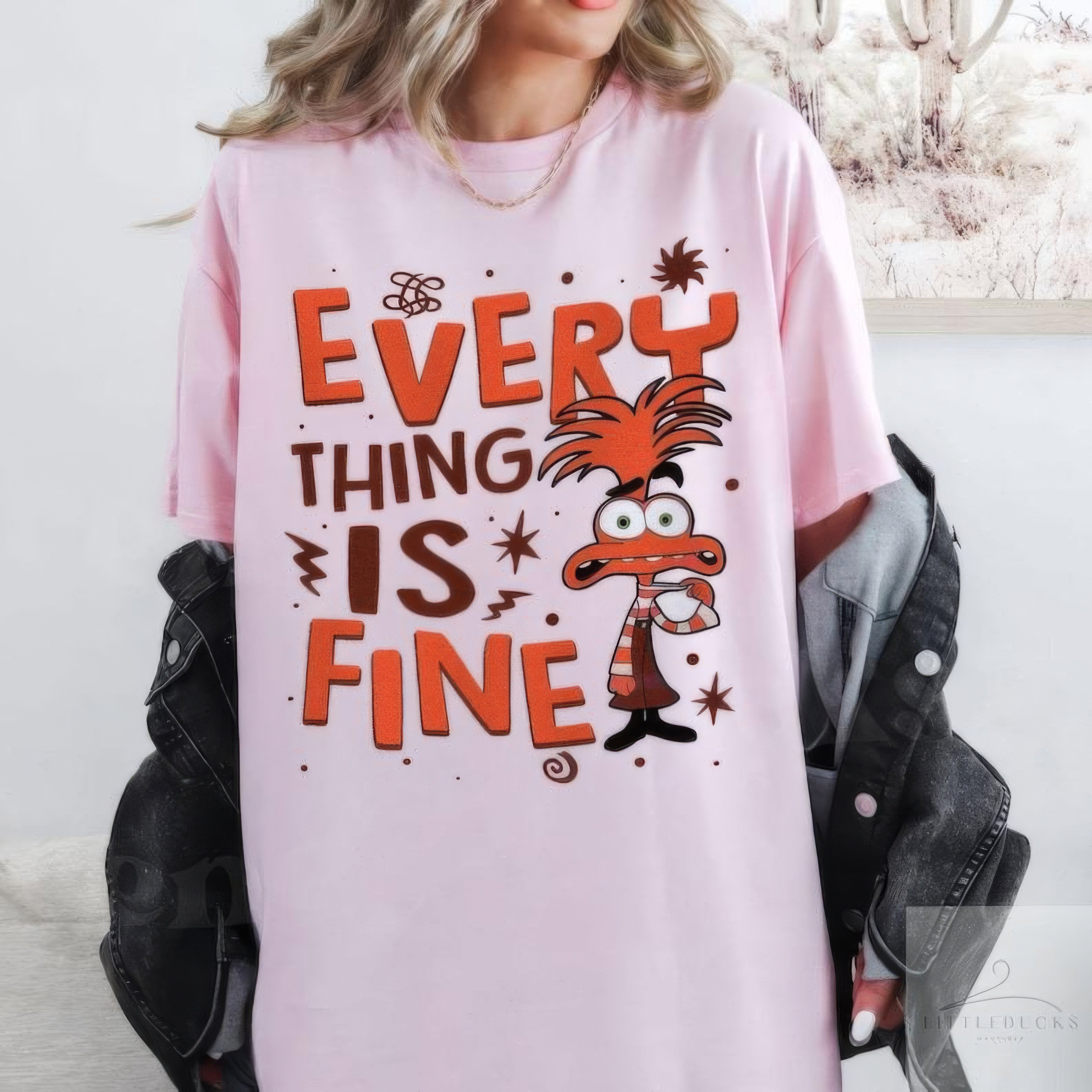 Everything ls Fine Anxiety Inside Out 2 Emotions T-Shirt,Crewneck,Hoodie,TS-C-619