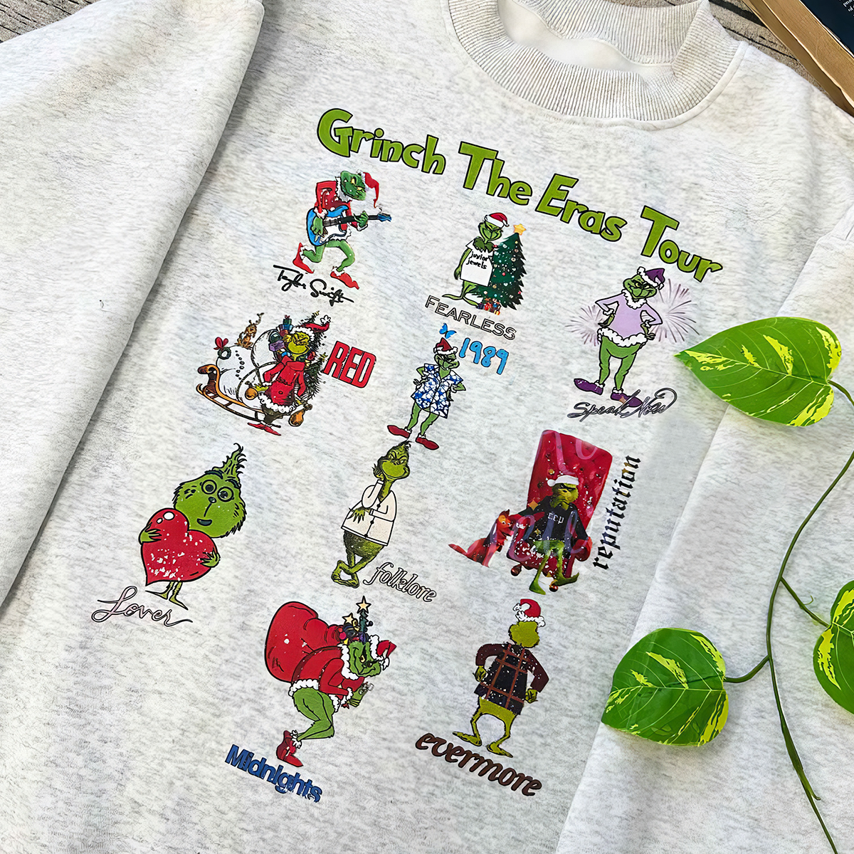 TS The Eras Tour Grinch Xmas T-Shirt,Crewneck,Hoodie,Gift For Christmas,TS-C-327