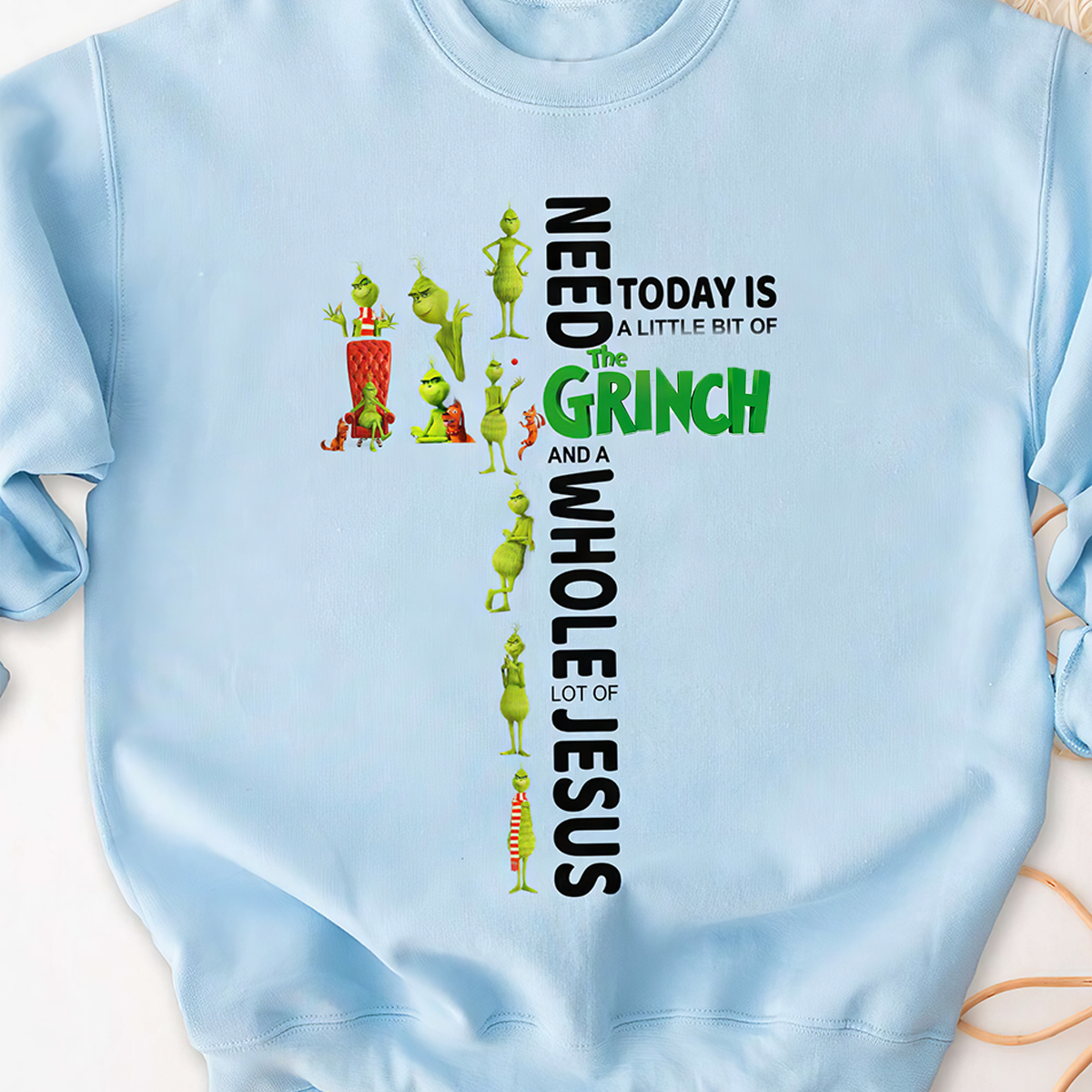 Grinch Jesus Christmas T-Shirt,Crewneck,Hoodie For Gift,TS-C-380