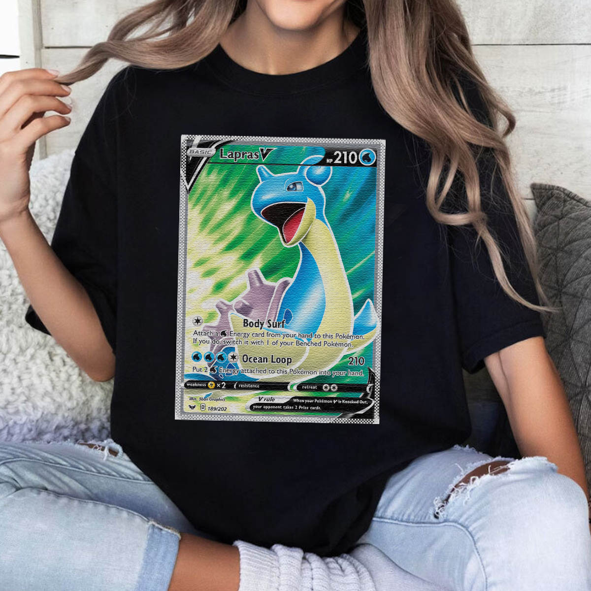 Personalized Pokémon Fabric Trading Card D4 Patch Suture Unisex T-Shirt,Perfect Gift for Fans Friends,P-T-22