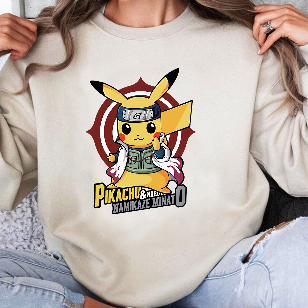 Pikachu And Naruto Namikaze Minato Pokémon Unisex T-Shirt,Crewneck,Hoodie,H-C-803