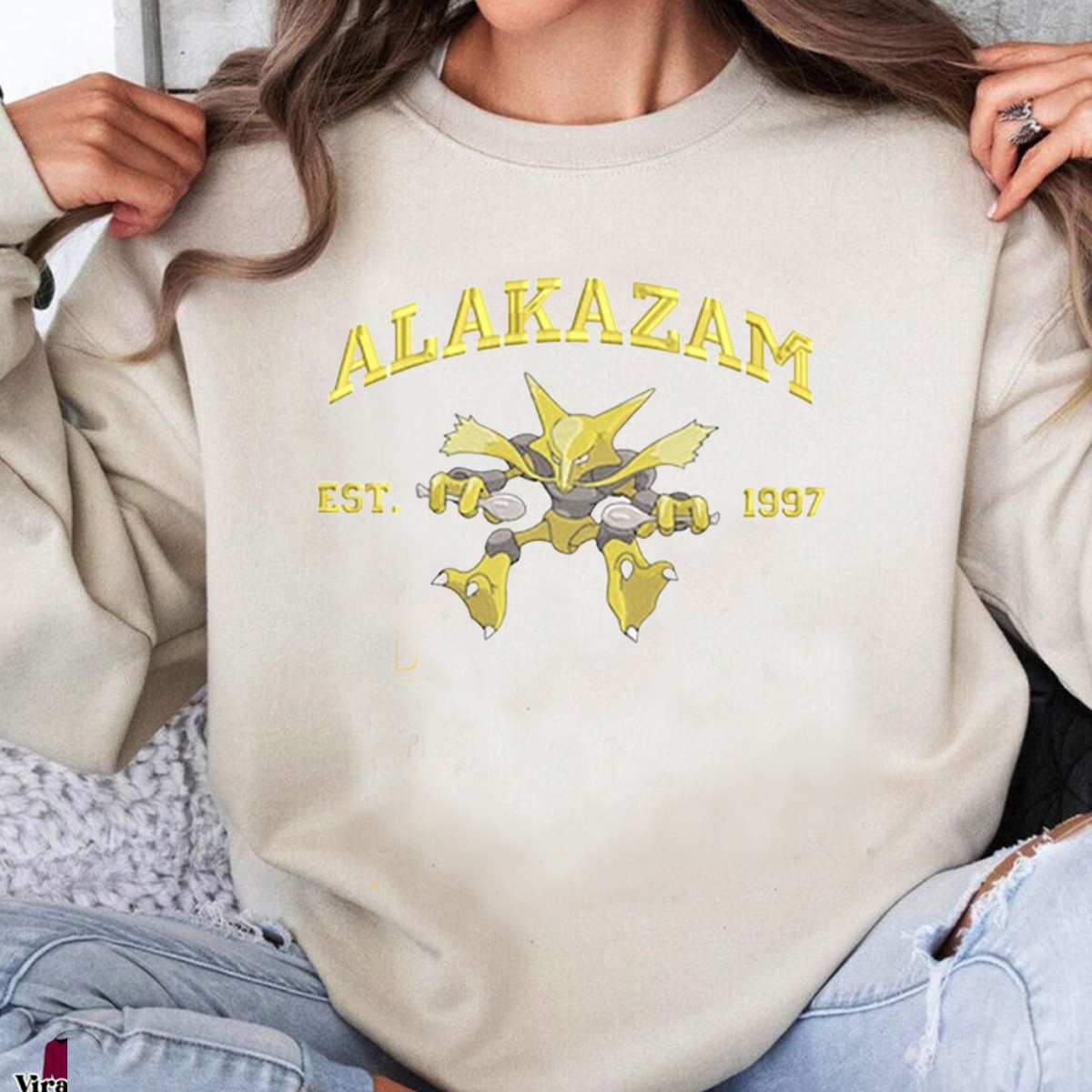 Alakazam Pokémon Characters Anime Embroidered Unisex T-Shirt,Crewneck,Hoodie,H-C-870