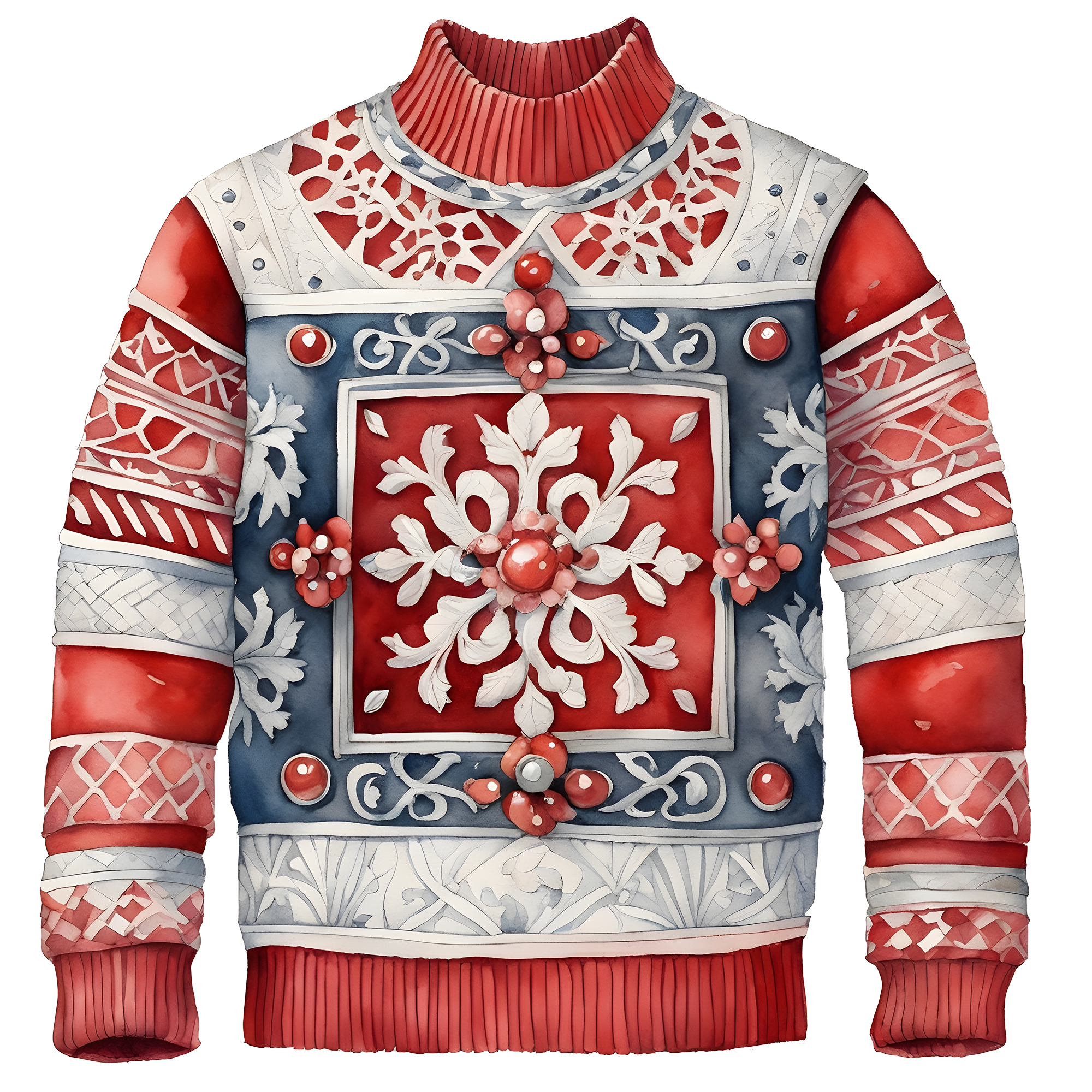 Charming Floral Ugly Christmas Sweater,A Thoughtful Gift For Your Loved Ones This Winter,TS-C-683