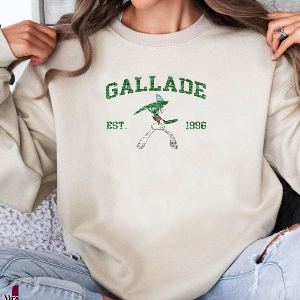 Gallade Adorable Anime-Themed Embroidered T-Shirt,Crewneck,Hoodie-Trendy Versatile and a Thoughtful Gift for Friends,H-C-1117