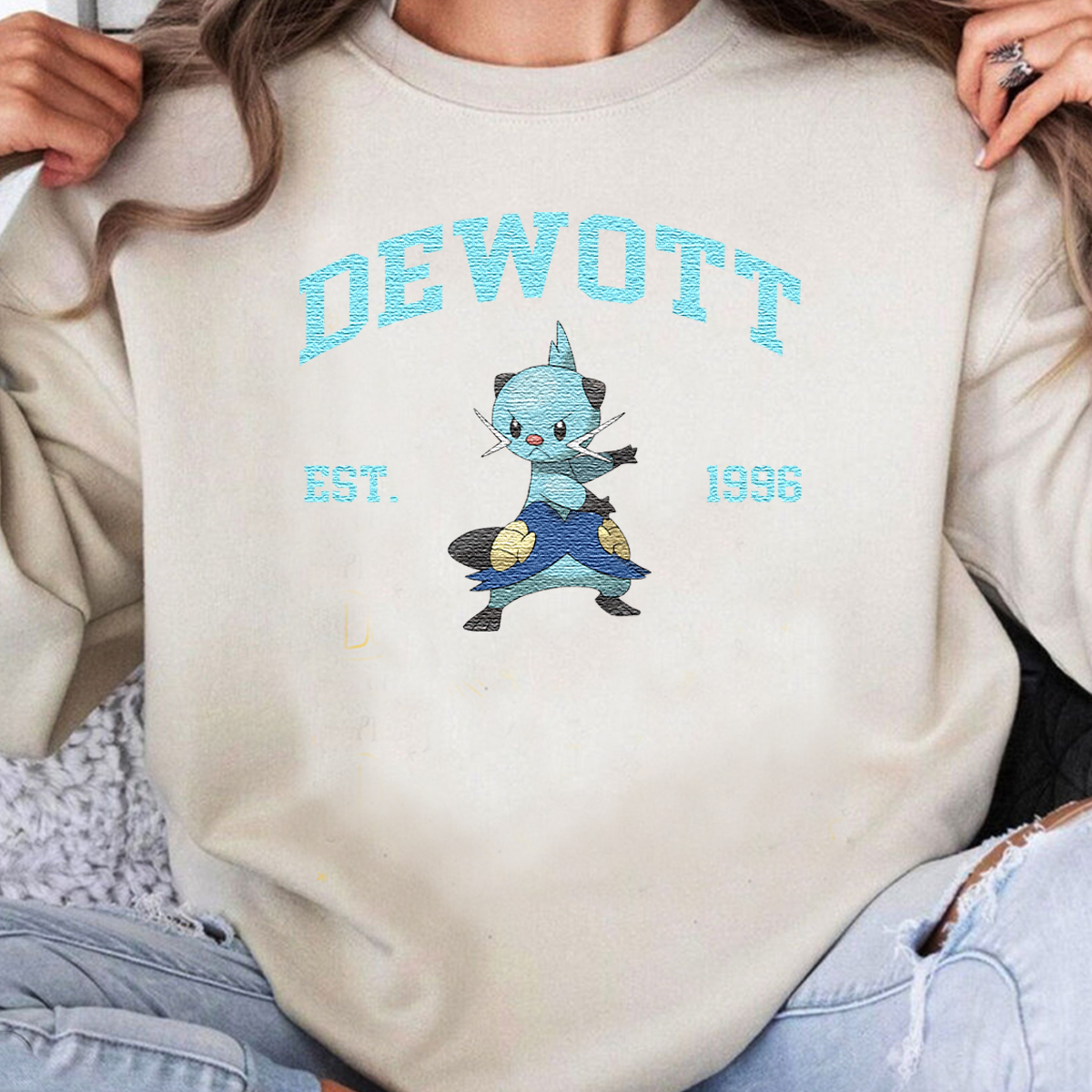 Dewott Pokémon Anime Characters Embroidered Unisex T-Shirt,Crewneck,Hoodie,H-C-937