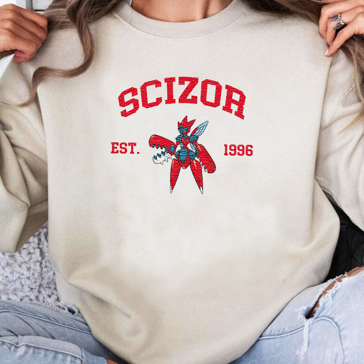 Scizor Pokémon Anime Characters Embroidered Unisex T-Shirt,Crewneck,Hoodie For Gift,H-C-1031