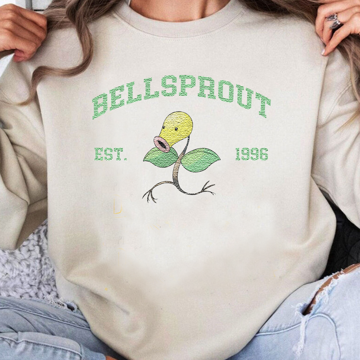 Bellsprout Pokémon Anime Characters Embroidered Unisex T-Shirt,Crewneck,Hoodie For Gift,H-C-1008