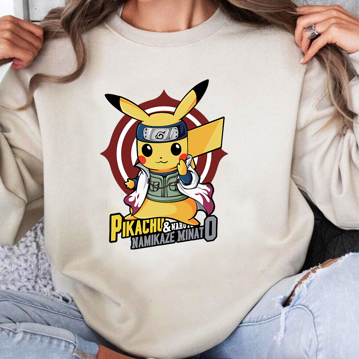 Pikachu And Naruto Namikaze Minato Unisex T-Shirt,Crewneck,Hoodie,H-C-803