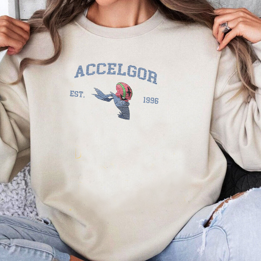 Accelgor Adorable Anime-Themed Embroidered T-Shirt,Crewneck,Hoodie-Trendy Versatile and a Thoughtful Gift for Friends,H-C-1200
