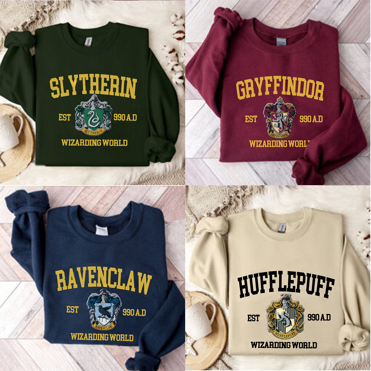 Vintage Hogwarts Houses Harry Potter T-Shirt,Crewneck,Hoodie,H-C-177