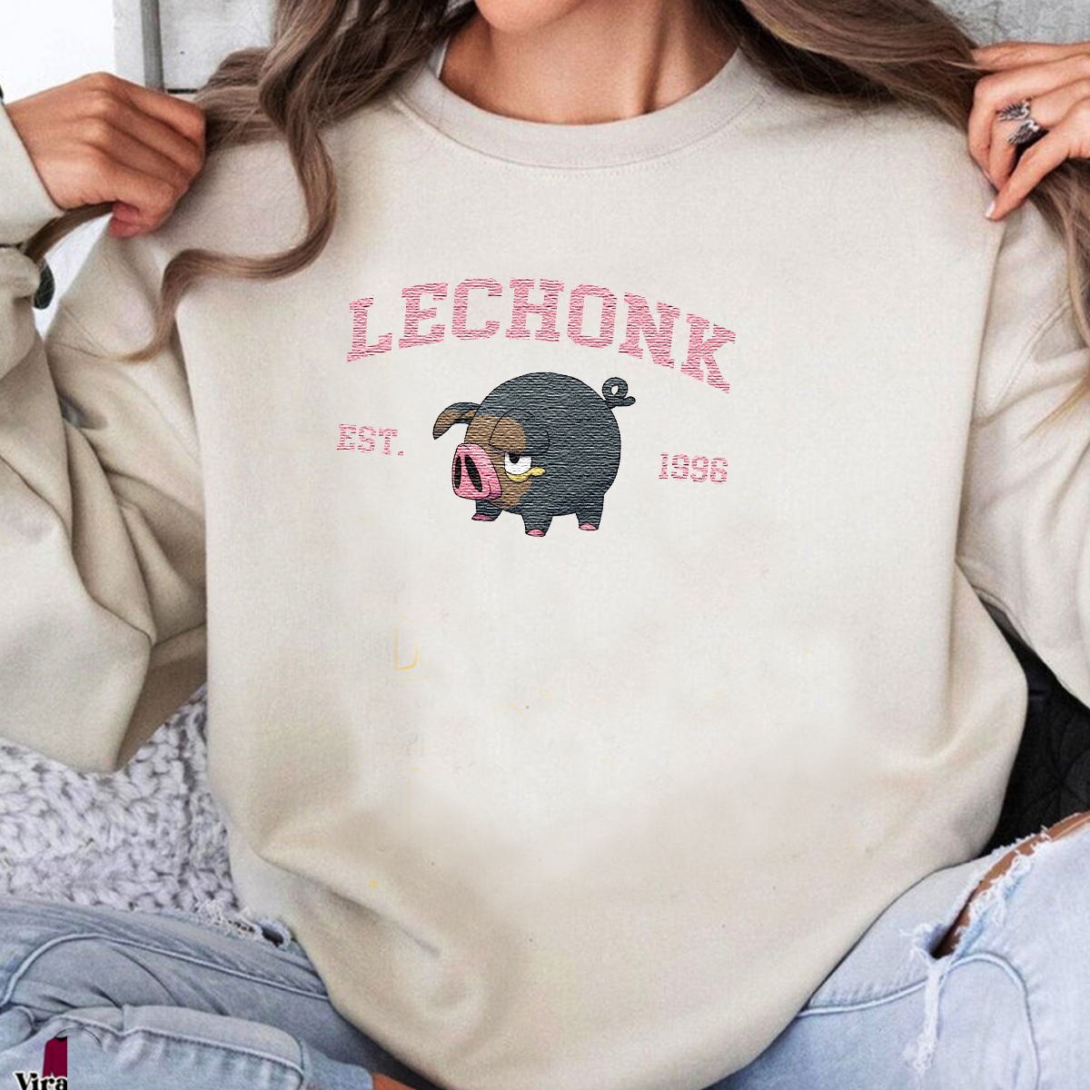 Lechonk Pokémon Anime Characters Embroidered Unisex T-Shirt,Crewneck,Hoodie For Gift,H-C-1125