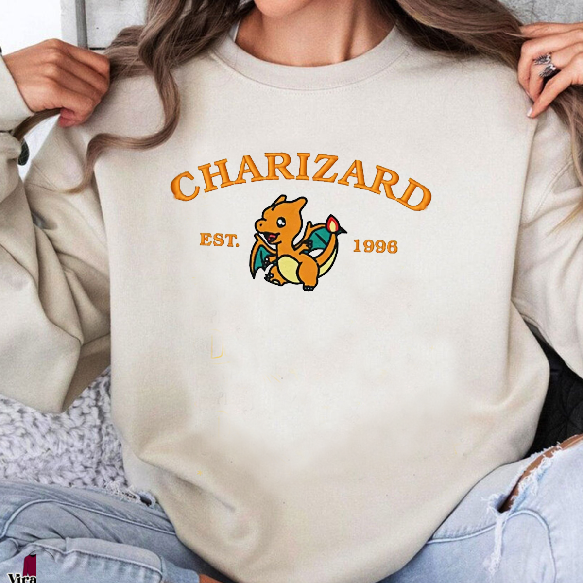 Charizard Pokémon Anime Characters Embroidered Unisex T-Shirt,Crewneck,Hoodie For Gift,H-C-984