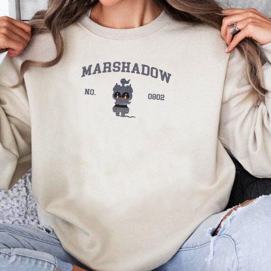 MARSHADOW Adorable Anime-Themed Embroidered T-Shirt,Crewneck,Hoodie-Trendy Versatile and a Thoughtful Gift for Friends,H-C-1230