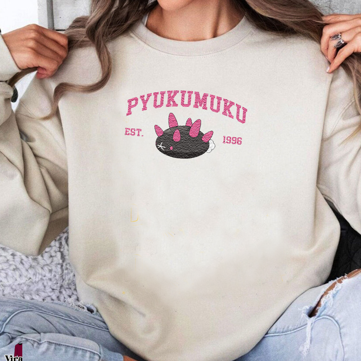 Pyukumuku Pokémon Anime Characters Embroidered Unisex T-Shirt,Crewneck,Hoodie For Gift,H-C-1133