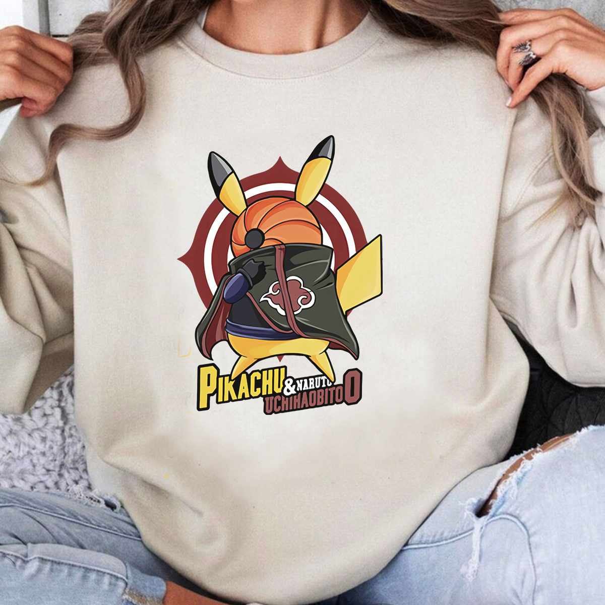 Pikachu And Naruto Uchihaobitoo Pokémon Unisex T-Shirt,Crewneck,Hoodie,H-C-806