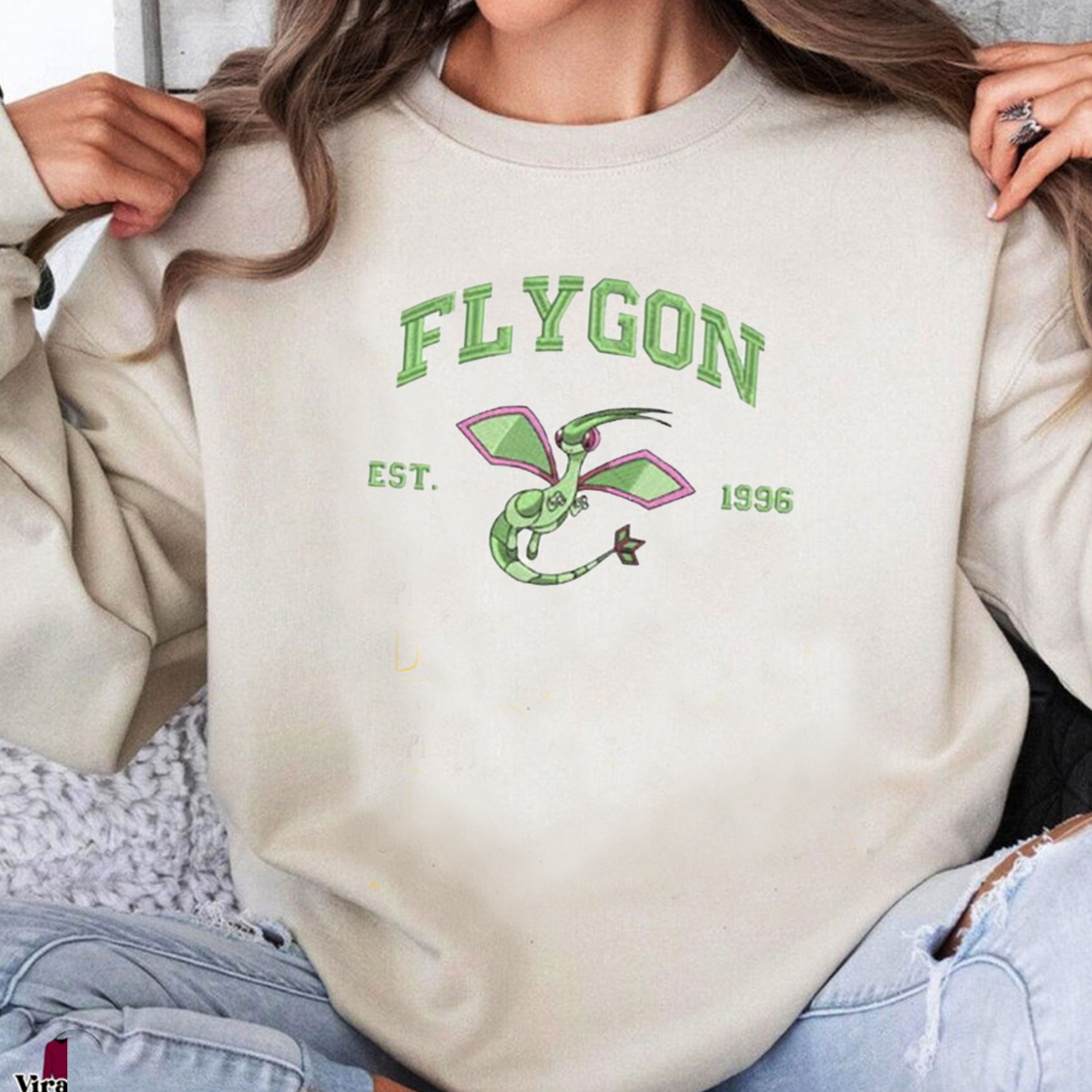 Flygon Est.1996 Pokémon Anime Characters Embroidered Unisex T-Shirt,Crewneck,Hoodie For Gift,H-C-1020