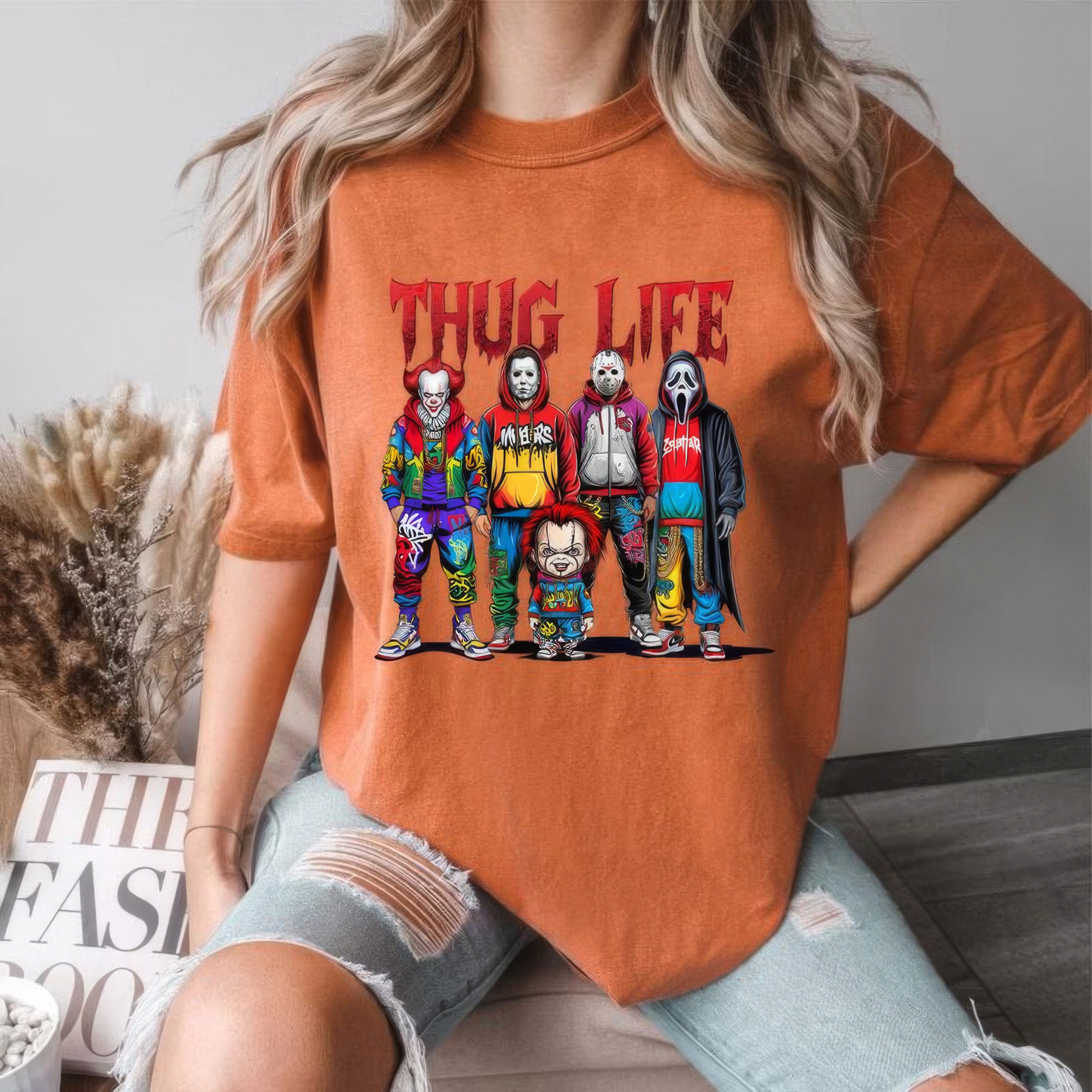 Thug Life Halloween Horror Graphic T-Shirt,Crewneck,Hoodie,TS-C-199