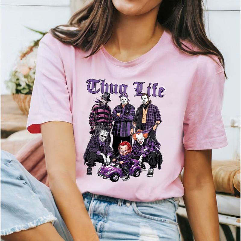 Halloween Thug Life Horror Characters Graphic T-Shirt,Crewneck,Hoodie,TS-C-283