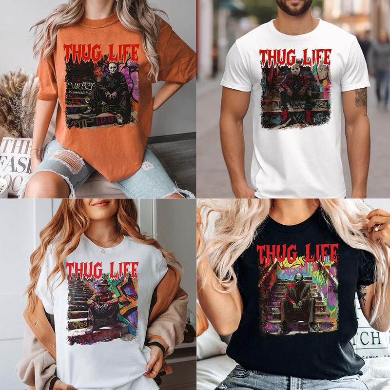 THUG LIFE Halloween Horror Characters T-shirt,Crewneck,Hoodie,TS-C-084