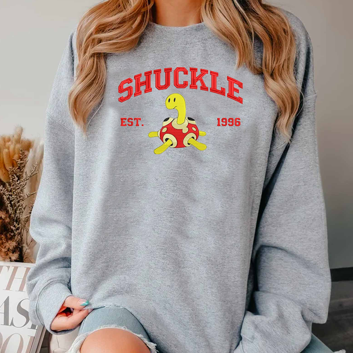 Shuckle Adorable Anime-Themed Embroidered T-Shirt,Crewneck,Hoodie-Trendy Versatile and a Thoughtful Gift for Friends,H-C-877